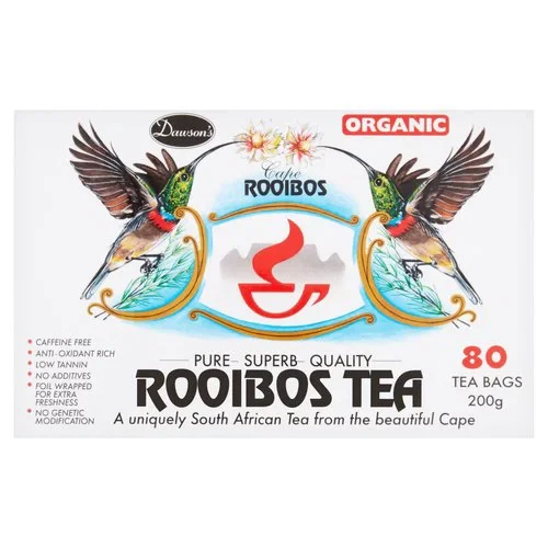 Dawson's Organic Rooibos Tea, 80 tea bags, South African tea box